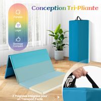GYMAX Tapis De Gymnastique Pliable épais Avec Poignées De