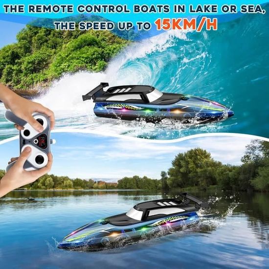 Goolsky Bateau RC Télécommande Bateau 30 km/h IPV7 haute vitesse Goolsky Bateau RC Télécommande Bateau 30 km/h IPV7 haute vitesse