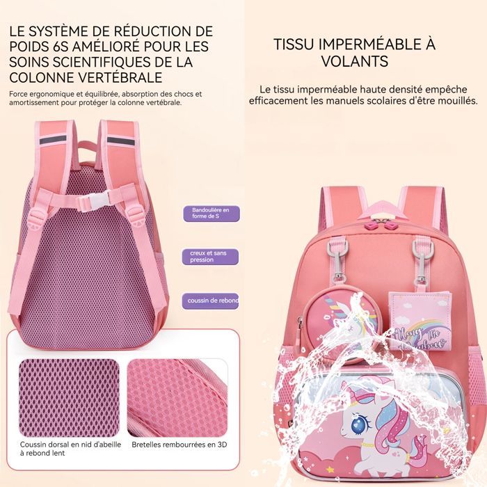Cartable 26 x 32 cm enfants style animal mignon cartable maternelle fille pour enfant leger et impermeable convient pour 3 a 6 ans Cdiscount Bagagerie Maroquinerie