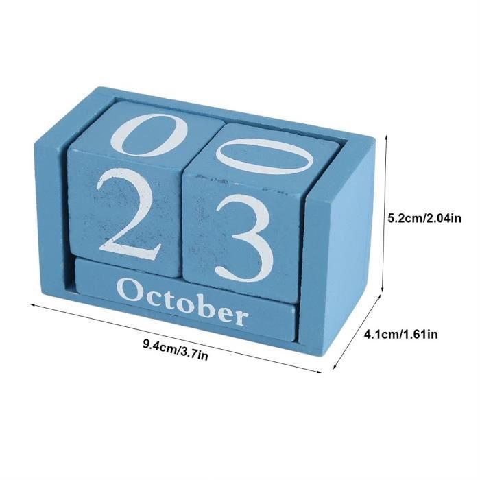 Zerodis Calendrier Perpétuel en Bois Calendrier Cube Calendrier Bloc Mois  Date Affichage Décor Maison Bureau (Bleu) - Cdiscount Beaux-Arts et Loisirs  créatifs