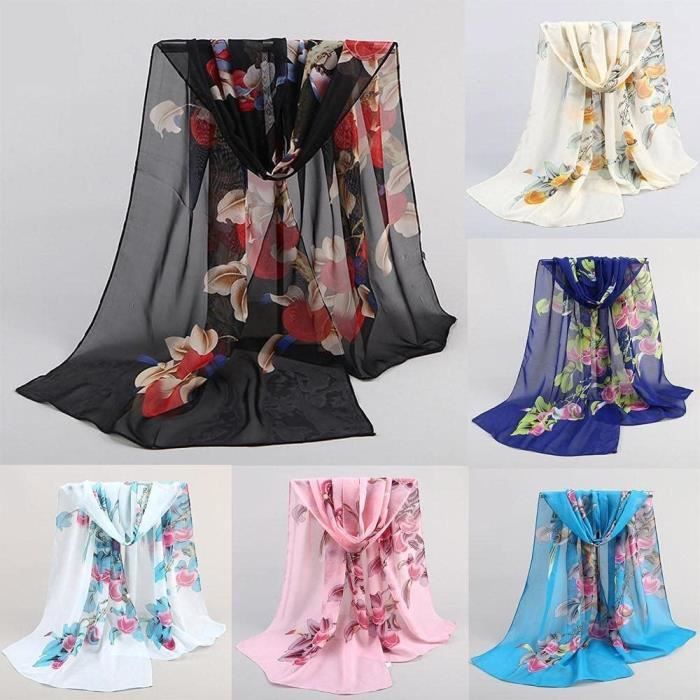 Foulard Mousseline De Soie Uni 150x45cm - Écharpe Douce Et Légère Pour Femme