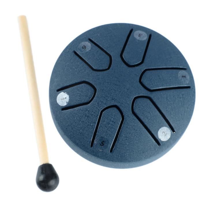 Dilwe Tambour Handpan Handpan Drum Professional Mini 6 Note Worry Free  Tongue Drum Percussion Instrument avec Drumstick (Bleu
