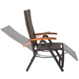 Chaise pliante en rotin Brisbane avec structure en aluminium et repose-pieds - TECTAKE - Marron-3