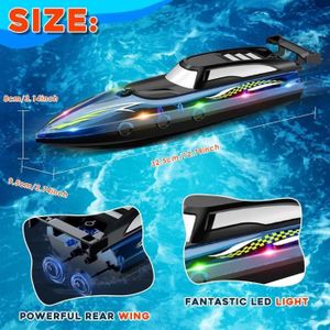 Bateau RC Mini Télécommandé 2.4G Vert - Jouet d'été pour enfants - Cadeau créatif
