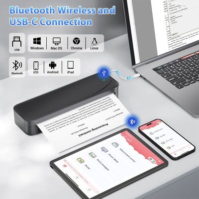 Imprimante Thermique Phomemo M833 A4 - Portable, Sans Fil, 300DPI - Compatible Phone/PC - Pour Bureau Et Voyage
