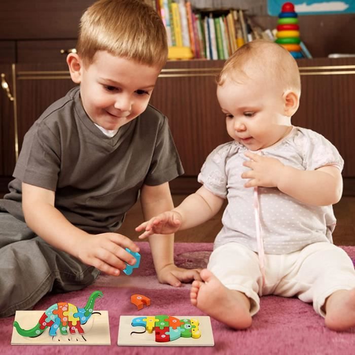 Wooden Stacking Puzzle Toy En Bois Avec 10 Cartes, Jeu De Puzzle 3D, Intelligence Montessori, Blocs Russes, Cadeau Pour Enfants (A - 3