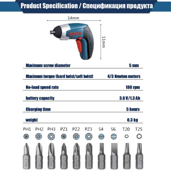 Tournevis sans fil sans fil BOSCH Ixo 3.6 V 1.5 Ah