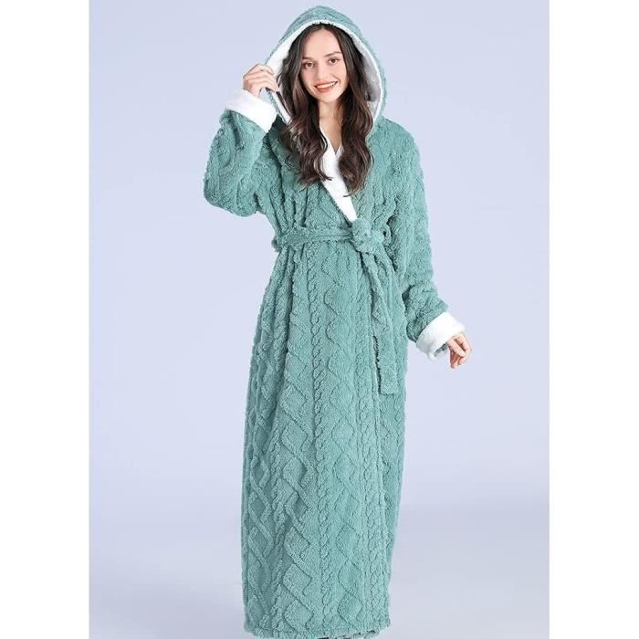 Peignoirs Homme Peignoir Polaire Unisexe Long Avec Capuche Doux