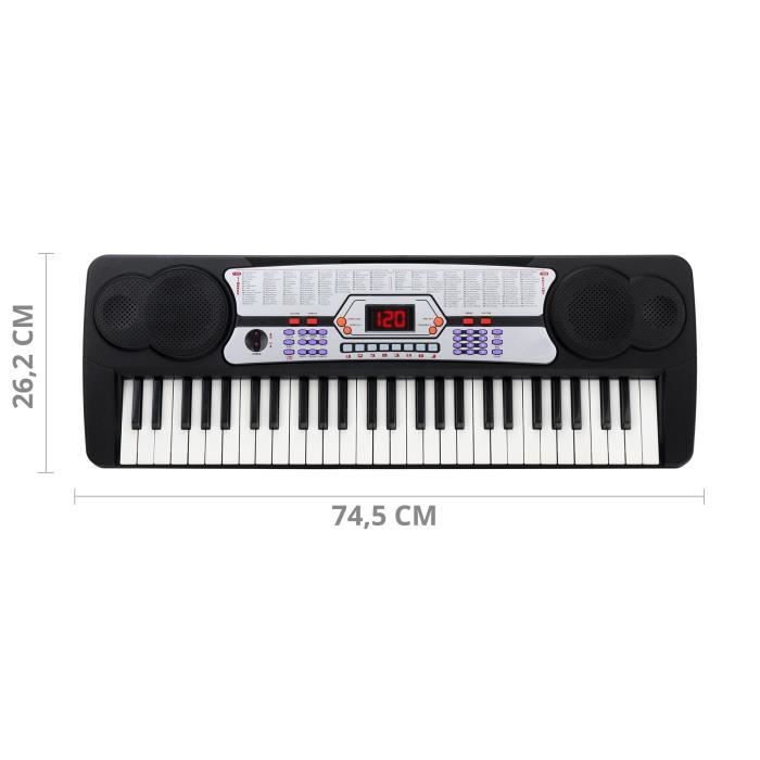 Support Clavier Double Classic Cantabile KS-100 - Noir - Hauteur 120cm - Bras 38cm - 8.1kg