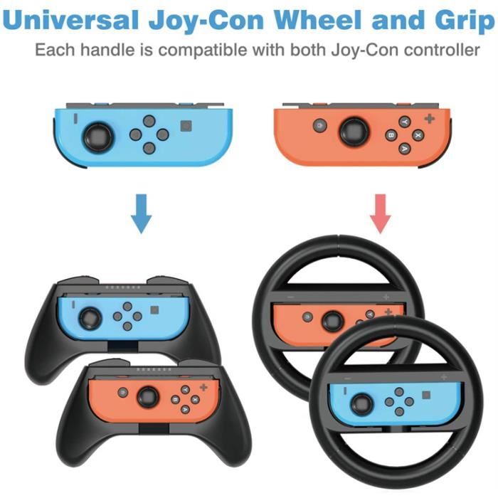 Support de poignée de volant gauche droite Joycon, en ABS, pour manette de  Nintendo Switch OLED, accessoires de roues, 2 pièces