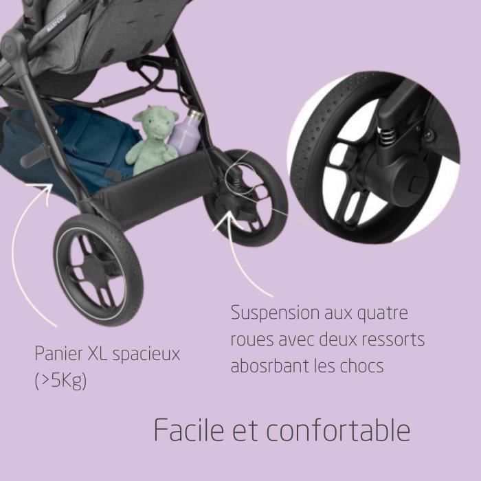 MAXI-COSI Poussette 3 en 1 Zelia3 + Cosi Groupe 0+ Tinca i-Size +  adaptateurs pour cosi, De la naissance à 4 ans, Essential Graphite -  Cdiscount Puériculture & Eveil bébé