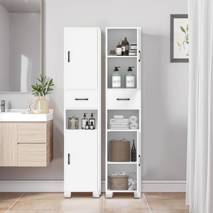 Meuble Salle De Bain, Armoire De Rangement, Commode De Chambre, Avec 1 Portes Claire-Voie Et 1