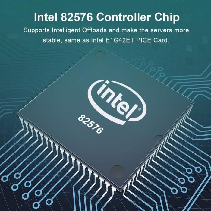 Gigabit Pcie Carte Réseau Intel 82576 - E1G42Et Chip, 1Gb Carte Réseau ...