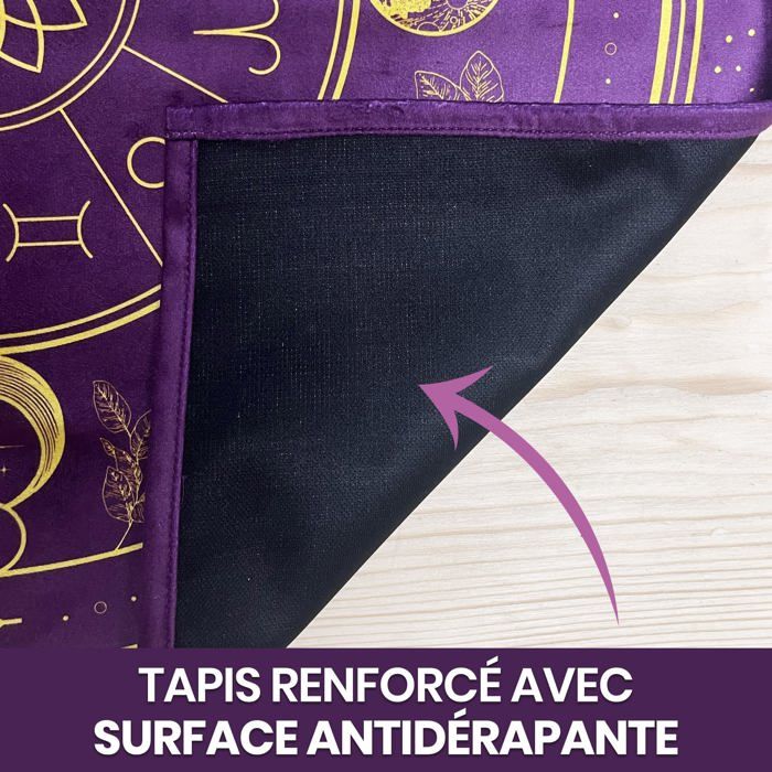 Vibratis Tapis De Voyance Et Pochon – Tapis Oracle 60cm En Velours Pour Tarot, Cartomancie Et Pendule – Autel De Sorcellerie