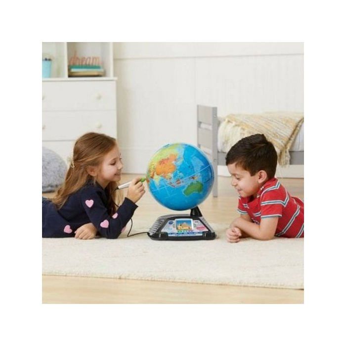 VTech - Genius XL Globe Vidéo Interactif, Globe Terrestre Enfant avec Écran Couleur, Stylet Tactile, 600 Vidéos de la BBC - Jeux & Jouets