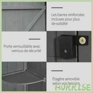 Linea Garden Friend A1844022 Armoire Porte balais Dimensions H 180 x 49 x 61,5 cm, Gris