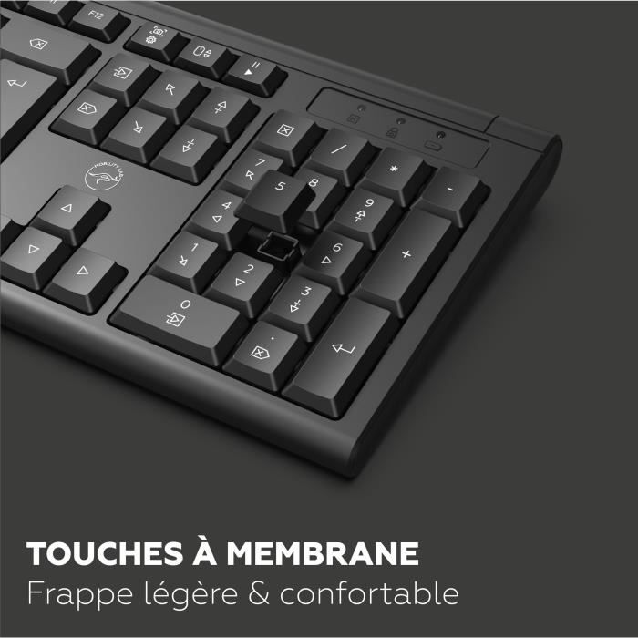 Welly EnjoyIT WY30001 - Pack Clavier (DE) Et Souris Sans Fil - Portée 10m, 12 Touches Multimédia, Anti-éclaboussures, Batterie Longue Durée