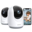 Caméra de Surveillance GNCC P1-2E - 2 Pack - WiFi Interieur 1080P - Caméra Dôme avec 360°PTZ - Suivi de Mouvement et Vision Nocturne-0