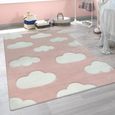 Tapis Chambre Enfant Adorable Couleurs Pastel Motif Nuages Poils