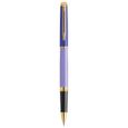 Stylo roller Waterman Hémisphère, laque violette, finition en plaqué or, recharge noire pointe fine, coffret cadeau-0