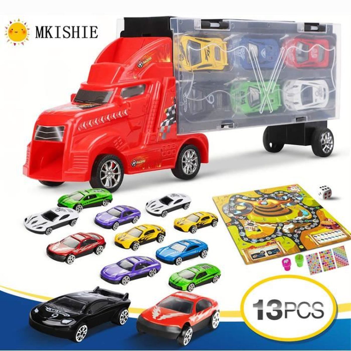 12 En 1 Jouet Voiture Jouet De Camion De Transporteur 12 Voitures Alliage Miniature Cadeau D Anniversaire Cadeau De Noel Achat Vente Camion Enfant Cdiscount