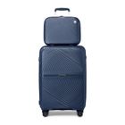 British Traveller Set de 2 Valise Cabine Rigide Légère 55x40x22cm Valises de Voyage à 4 roulettes et Serrure TSA+Vanity Case,