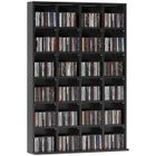 Meuble de rangement multimédia 480 CD/ 312 DVD - HOMCOM - bibliothèque en bois avec étagères réglables - 89 x 130,5 cm - noir