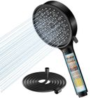 Pommeau de Douche COBBE Anti Calcaire Avec 1,5M Tuyau à 6 Modes Haute Pression Économie Deau 20 Filtre Étapes - Noir