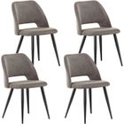 WAFTING Lot de 4 Chaise de Salle à Manger en Velours,Chaise Rembourrée avec Pieds Indépendants,Marron