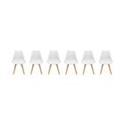 ALICE'S HOME Lot de 6 chaises scandinaves. pieds bois de hêtre. fauteuils 1 place. blancs