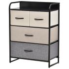 HOMCOM - meuble de rangement chiffonnier - Lin (100% polyester) - 58x29x78.5cm - Noir, Beige, Gris, Ecru