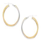 Boucles d'Oreilles Créoles - L'ATELIER D'AZUR - 2 Ors - Or Bicolore Jaune et Blanc