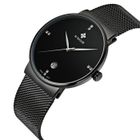 SHARPHY Montre Homme de marque de Luxe bracelet simple ultra-mince dateur étanche noir