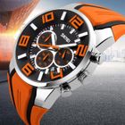 SHARPHY Montre Homme marque de luxe 2019 Sport Chronographe etanche Bracelet en silicone date Orange