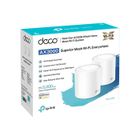 Système WiFi 6 Mesh - TP-Link - Deco X60 (2-Pack) - AX5400 Mbps - Couverture de 490 m² - Installation Facile