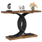 Table Console d'entrée, 100 x 29,5 x 80 cm - Tribesigns Table Console Vintage avec Pieds métalliques géométriques, Noir