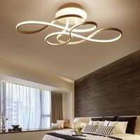LED Plafonnier Dimmable Moderne Spirale Creative incurvée avec Télécommande pour Salon Chambre Salle à manger Bureau Blanc 82W