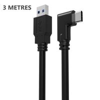 Câble de données coudé USB 3.2 Gen1 Type-C 3M pour Oculus Quest2 VR