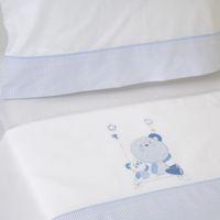 Parure de draps pour berceau - NO NAME - 121 bco/bleu - Cuco (40x80cm) - 100% coton