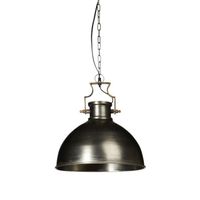 Relaxdays Lampe à suspension style industriel HxlxP 145 x 40,5 x 40,5 cm abat-jour forme de cloche métal luminaire 40W, gris argenté