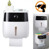 TD® Distributeur Papier -Toilettes en Plastique WC/ Porte-papier Étanche/Dérouleur Étagère / Support Papier WC/Accessoire Salle bain