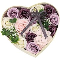 Coffret Cadeau Fleur de Savon Rose-Saint Valentin, Noël, cadeaux d'anniversaire Violet