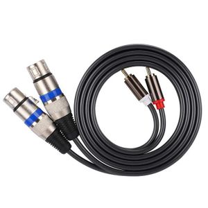 GELRHONR Câble audio séparateur XLR vers 2 RCA Y câble d/'extension de connecteur plaqué or asymétrique 3 broches XLR mâle vers double RCA mâle pour microphone haut-parleur