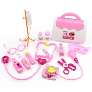 DOCTEUR - VÉTÉRINAIRE Rose - Ensemble de jouets de Simulation de médecin pour enfants, Kit de jeu de rôle médical, valise Portable