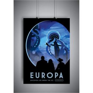 AFFICHE - POSTER Poster Affiche EUROPA NASA SPACE TRAVEL RETRO - A3