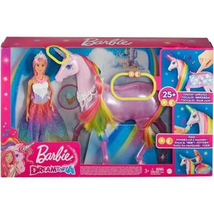 POUPÉE Licorne rose Lumières Magiques Barbie Dreamtopia -