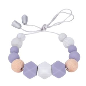 ANNEAU DE DENTITION Drfeify Collier de dentition en silicone Collier de dentition à croquer pour bébé, en Silicone souple, puericulture jouet Violet