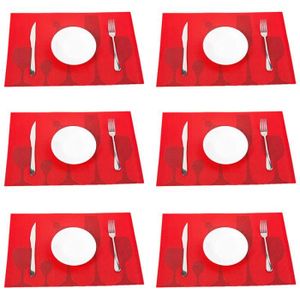 Set De Table Rouge En Verre Achat Vente Pas Cher