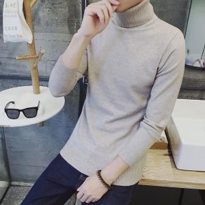 Jessboyy Turtleneck Manches Longues Running Homme,Chemise Homme Manches Longues Hiver Solid Colour Stretch Slim Fit Bottoming Top Pull Col Roulé Homme