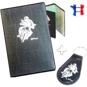 PORTE PAPIERS Pochette Carte Grise + Porte Clé Moto, Accessoires